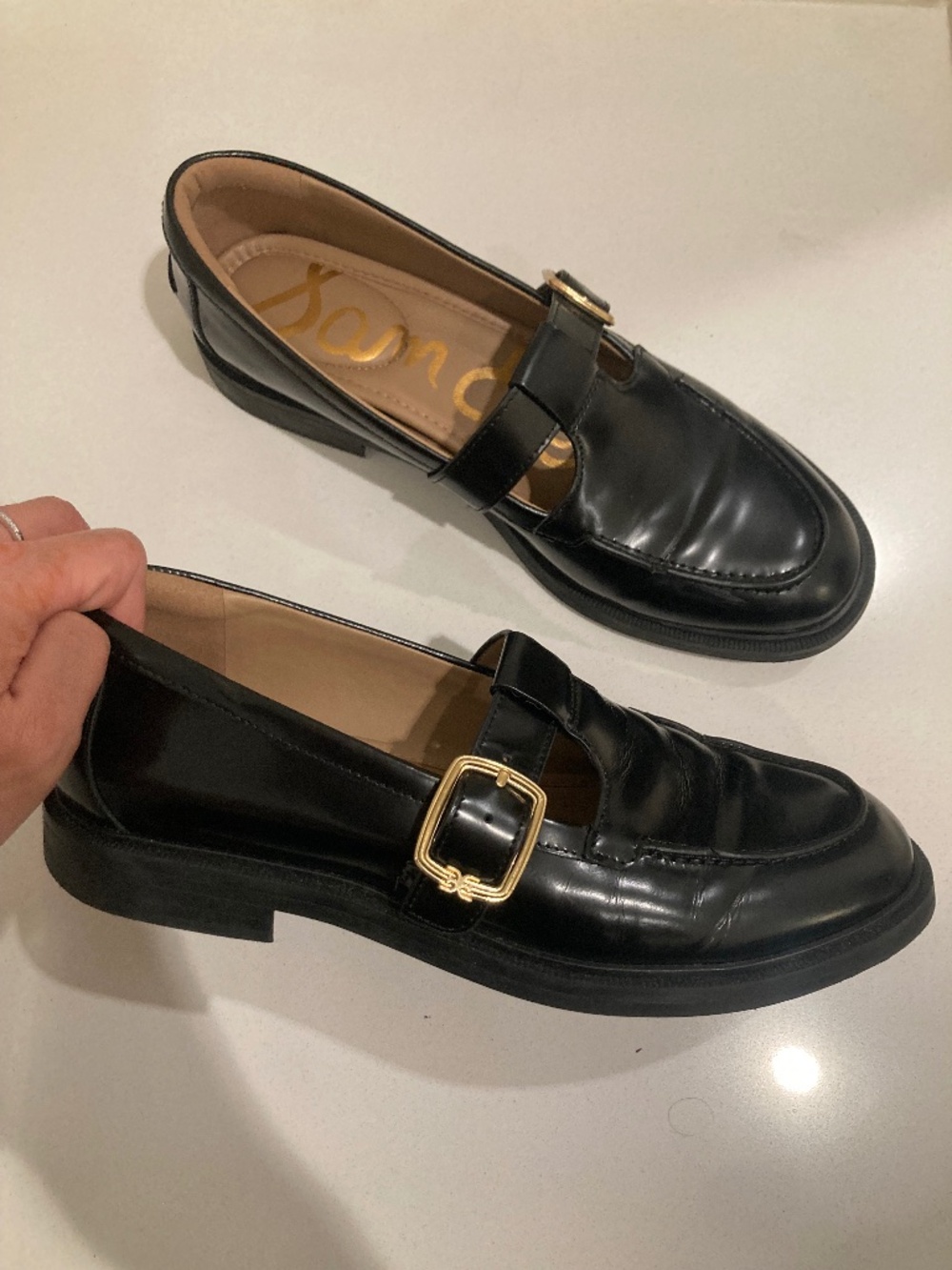 Like new Sam Edelman womens 8.5 genuine leather black Maryjane very cute